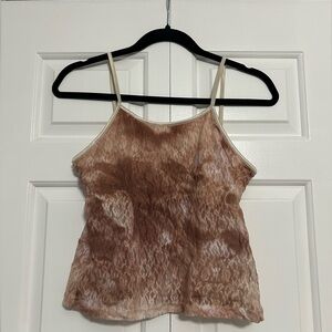 Vintage 90s/Y2K 725 Originals Brown & Tan Lace Tank Top